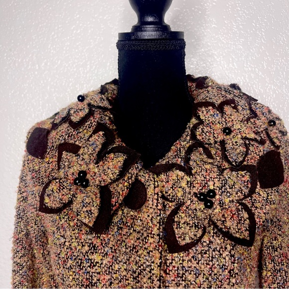 Beautiful Knit Mutlicolor Floral Coat - Picture 5 of 13